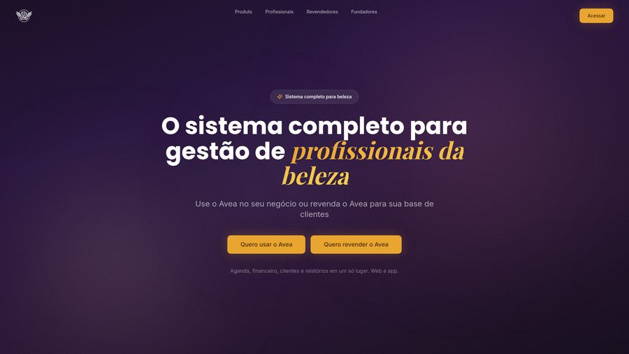 Página inicial do projeto Avea